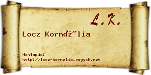 Locz Kornélia névjegykártya